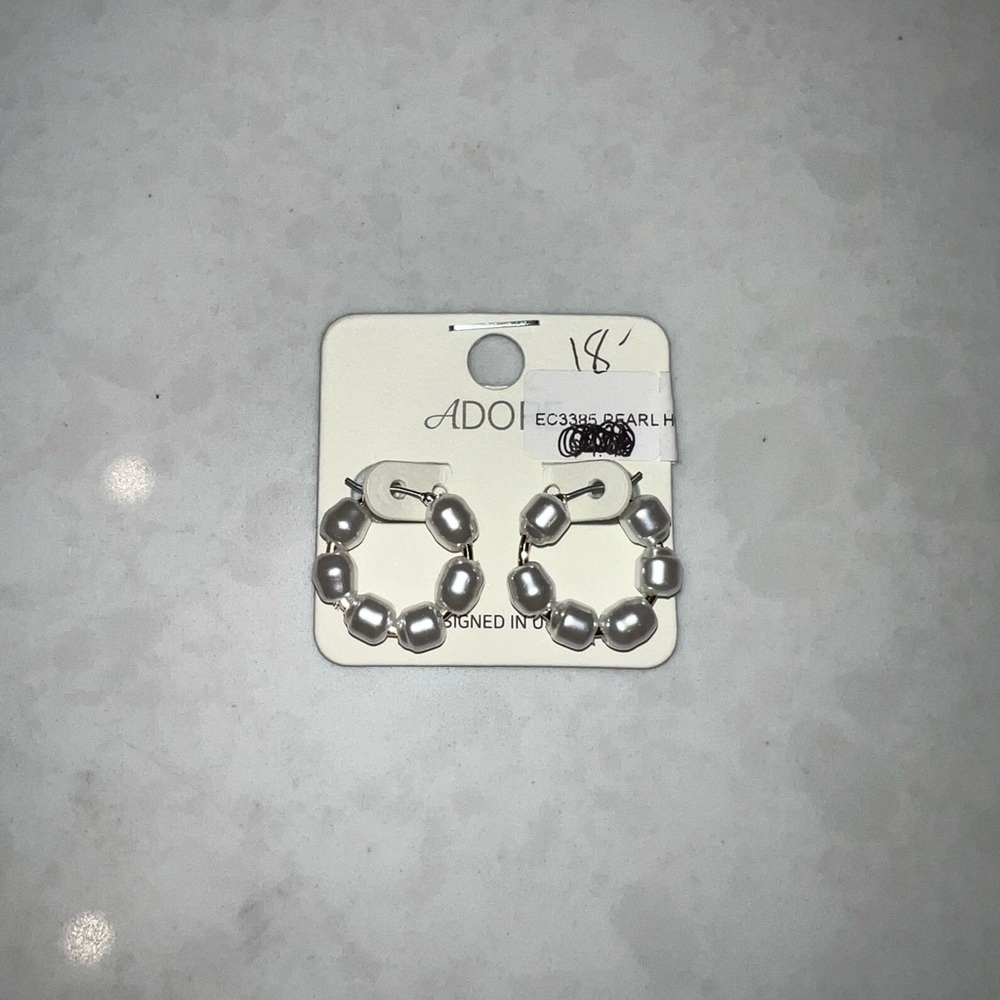 Silver Beaded Hoop Earrings
